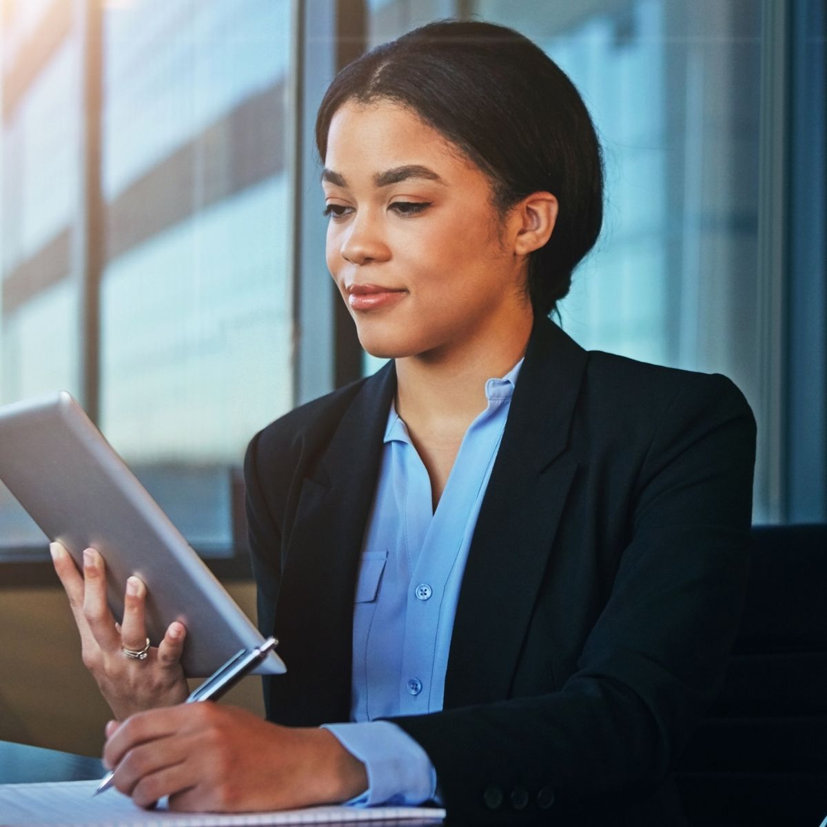 Woman on ipad